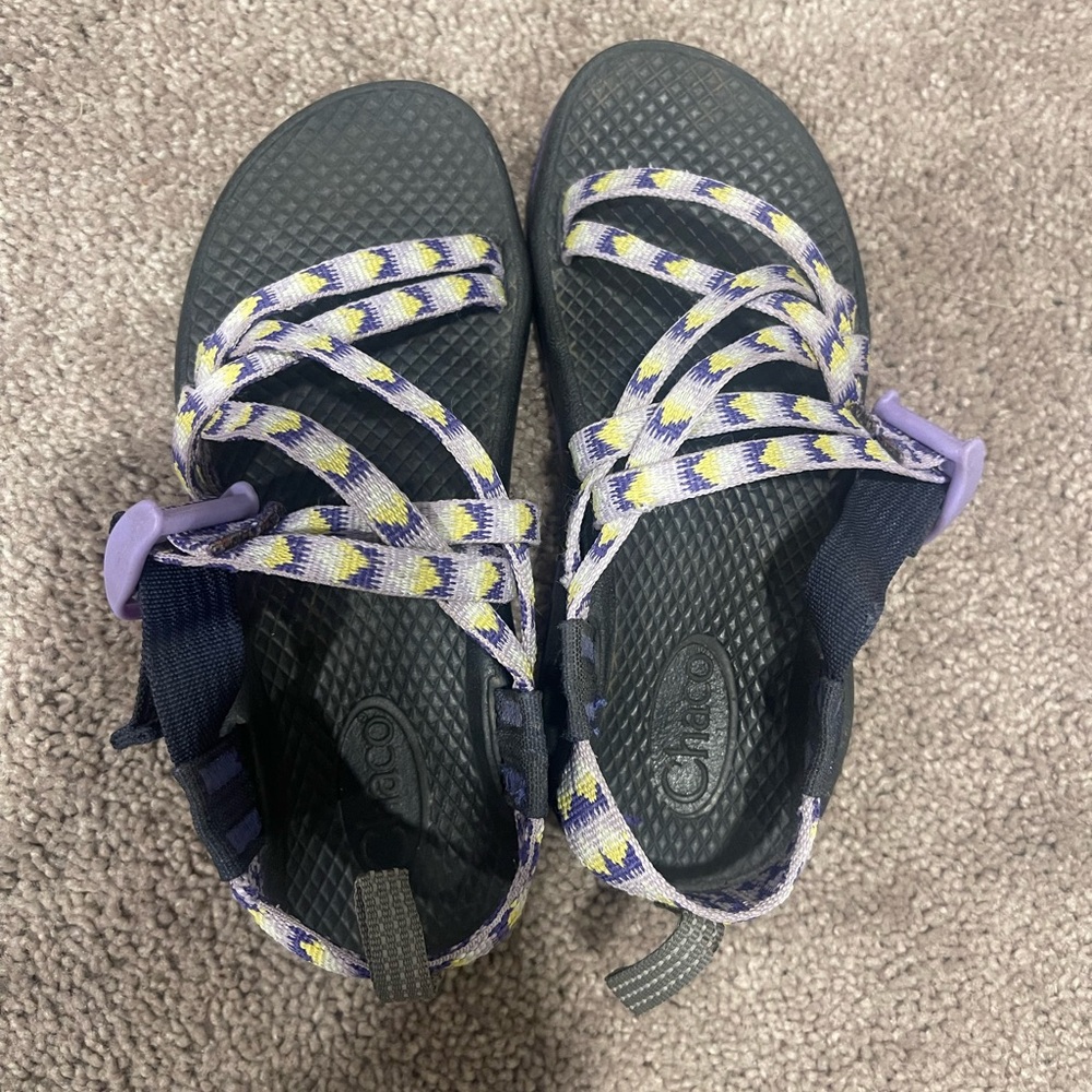 Chaco Sandals with Purple and Yellow Straps